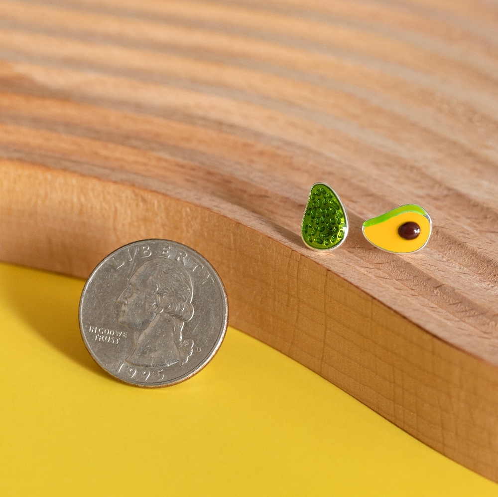 Avocado Earring Studs (S925) - Only 1 left! - Picture 6 of 6